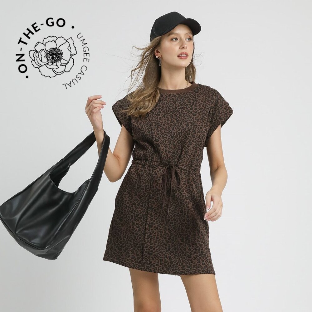 UMGEE LEOPARD PRINT LUXEKNIT DRESS